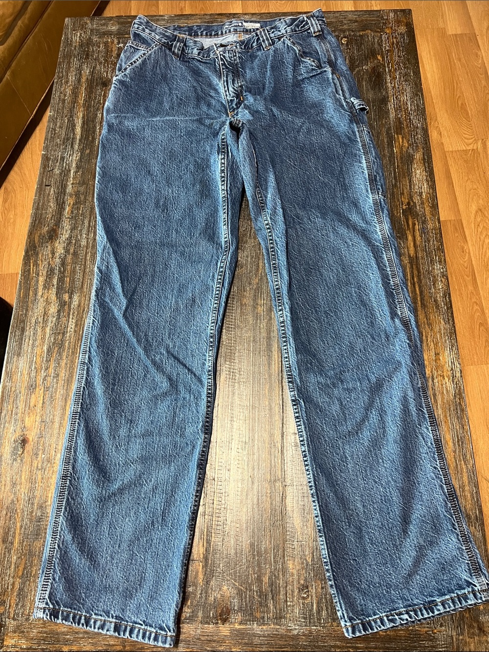 Carhartt Men's Indigo Relaxed Straight-Leg Work Jeans